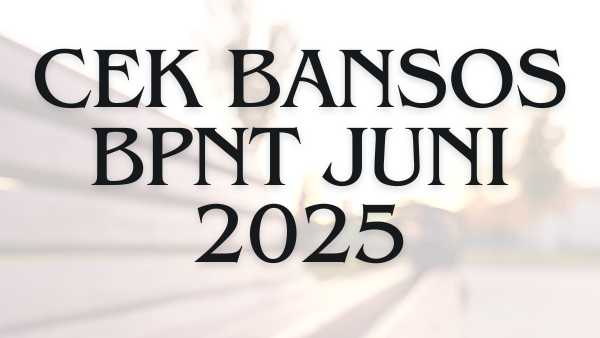 Cek Bansos BPNT Juni 2025